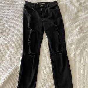 Express distressed skinny jeans